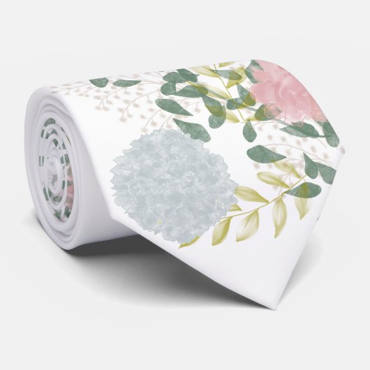 Fijn opgebloeide bruiloft stropdas (Opgerold)