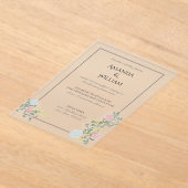 Fijn opgebloeide huwelijksuitnodiging acryl uitnodigingen (Laagn)