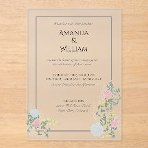 Fijn opgebloeide huwelijksuitnodiging