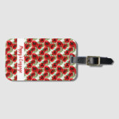 Fijn papaverpatroon bagagelabel (Voorkant (horizontaal))