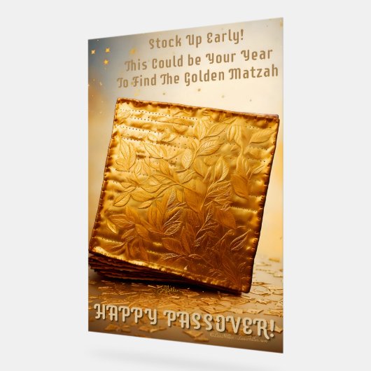 Fijn Pascha! Golden Matzah Acryl Bord (Hoek)