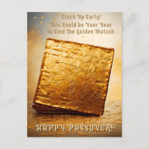 Fijn Pascha! Golden Matzah Briefkaart