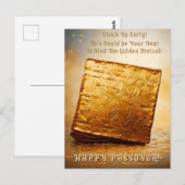 Fijn Pascha! Golden Matzah Briefkaart (Voorkant / Achterkant)