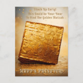 Fijn Pascha! Golden Matzah Briefkaart (Voorkant)