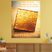 Fijn Pascha! Golden Matzah Canvas Afdruk (Insitu (Woonkamer))