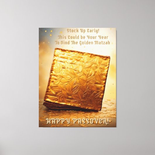Fijn Pascha! Golden Matzah Canvas Afdruk (Voorkant)