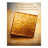 Fijn Pascha! Golden Matzah Foto Afdruk (Voorkant)