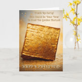 Fijn Pascha! Golden Matzah Kaart (Gele Bloem)