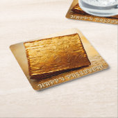 Fijn Pascha! Golden Matzah Kartonnen Onderzetters (Schuin)