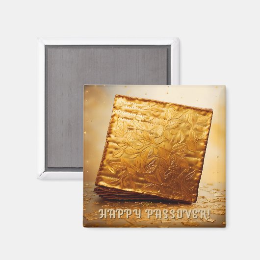 Fijn Pascha! Golden Matzah Magneet (Voorkant / Achterkant)