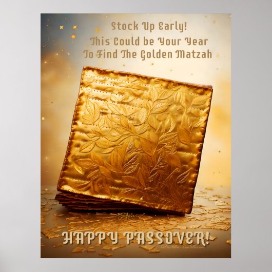 Fijn Pascha! Golden Matzah Poster (Voorkant)