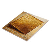 Fijn Pascha! Golden Matzah Tegeltje (Zijkant)