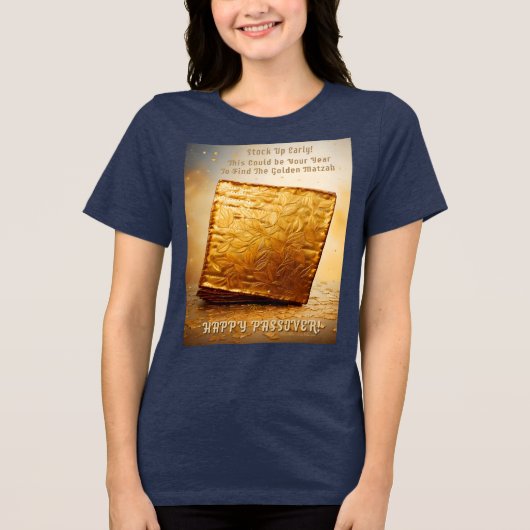 Fijn Pascha! Golden Matzah Tri-Blend Shirt (Voorkant)