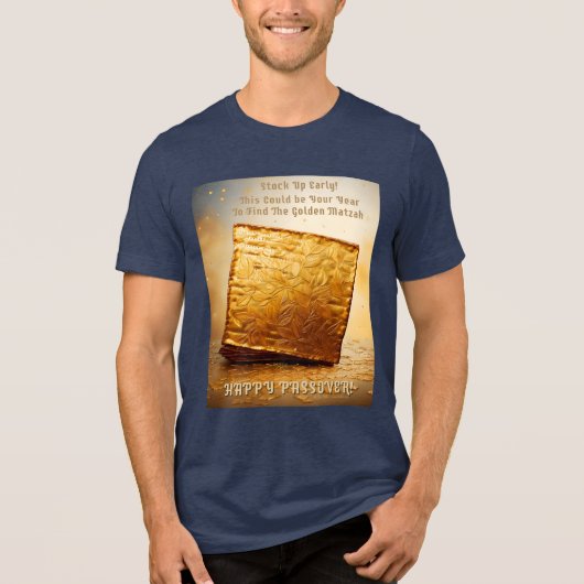 Fijn Pascha! Golden Matzah Tri-Blend Shirt (Voorkant)