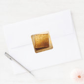 Fijn Pascha! Golden Matzah Vierkante Sticker (Envelop)