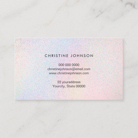 fijn pastel FAUX iriserend effect Visitekaartje (Achterkant)