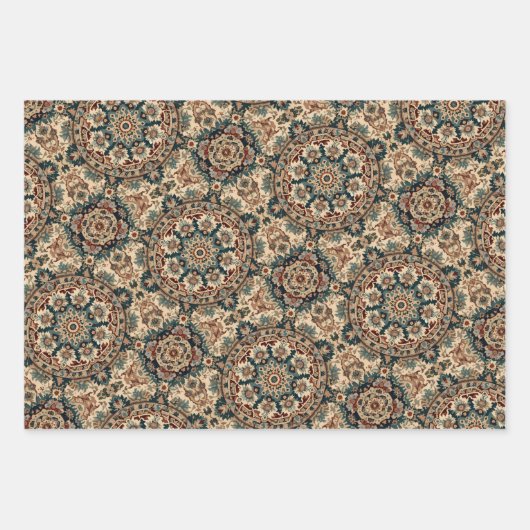 Fijn Perzisch Afghaans Tapijt Boho Motief Ramadan Inpakpapier Vel (Voorkant 3)