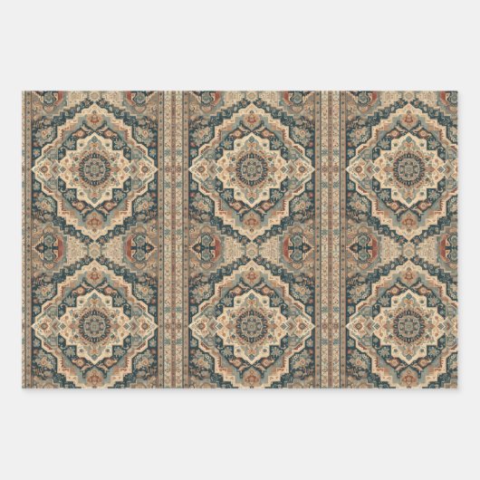 Fijn Perzisch Afghaans Tapijt Boho Motief Ramadan Inpakpapier Vel (Voorkant 2)