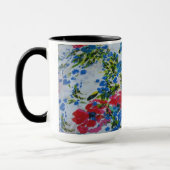 Fijn  rood blauw-Indiaas Floral Patroon Mok (Links)