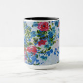 Fijn  rood blauw-Indiaas Floral Patroon Mok (Midden)