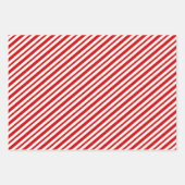 Fijn rood wit Candy Cane Stripes Retro Inpakpapier Vel (Voorkant 2)