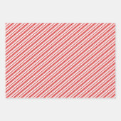 Fijn rood wit Candy Cane Stripes Retro Inpakpapier Vel (Voorkant)