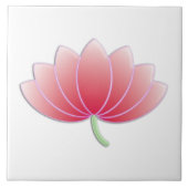 Fijn roze lotusbloem Schattige Girly Retro Floral Tegeltje (Voorkant)