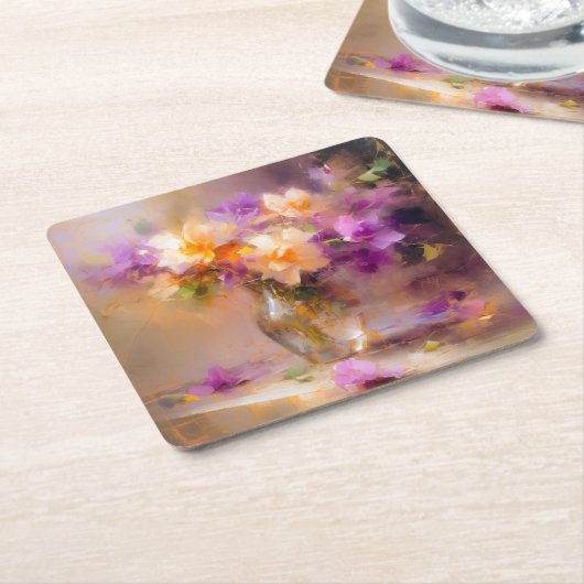 Fijn stilleven kartonnen onderzetters (Schuin)