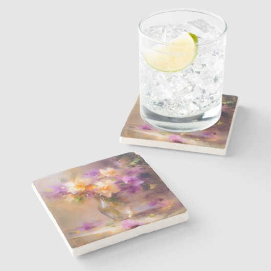 Fijn stilleven stenen onderzetter (Zijkant)