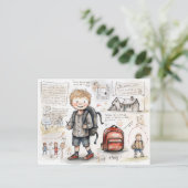 Fijn terug naar school briefkaart (Staand voorkant)