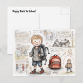 Fijn terug naar school briefkaart (Voorkant / Achterkant)