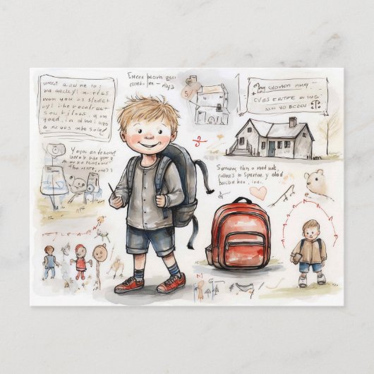 Fijn terug naar school briefkaart (Voorkant)