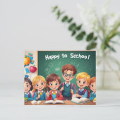 Fijn terug naar school briefkaart (Staand voorkant)