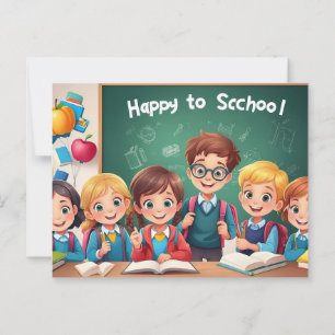 Fijn terug naar school briefkaart