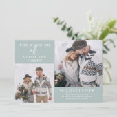 Fijn | Twee foto's bruiloft Kaart (Staand voorkant)