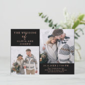 Fijn | Twee foto's bruiloft Kaart (Staand voorkant)