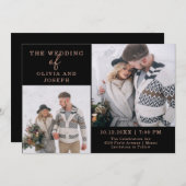 Fijn | Twee foto's bruiloft Kaart (Voorkant / Achterkant)