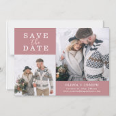 Fijn | Twee foto's die de datum opslaan Magnetische Uitnodiging (Voorkant)