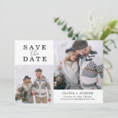 Fijn | Twee foto's die de datum opslaan Save The Date (Staand voorkant)