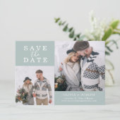 Fijn | Twee foto's die de datum opslaan Save The Date (Staand voorkant)