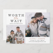 Fijn | Twee nieuwe datum voor het huwelijk Save The Date (Voorkant / Achterkant)