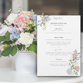 Fijn uitgewerkte platte huwelijksmenu menu