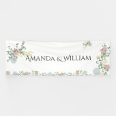 Fijn uitgewerkte trouw spandoek (Horizontaal)