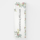 Fijn uitgewerkte trouw spandoek (Verticaal)