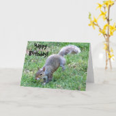 Fijn, verjaardag! Eekhoornachtige Kaart (Gele Bloem)