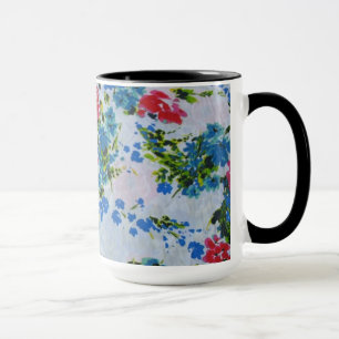 Fijn Vintage Rood Blauw Indisch BloemenPatroon Mok