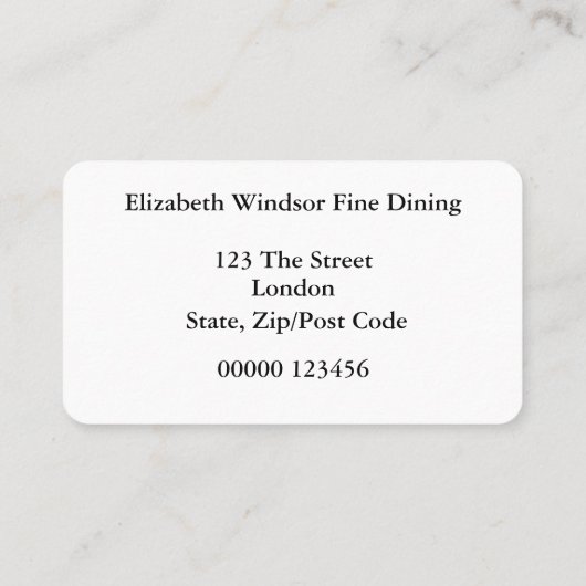 Fijn Visitekaartje met dubbelzijdig strooien (Achterkant)