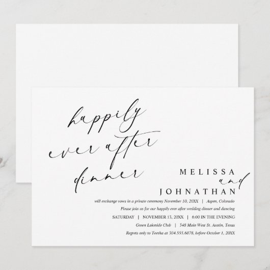 Fijn voor altijd na diner en dansen  kaart (Voorkant / Achterkant)