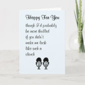 Fijn voor je, een grappig gedicht kaart (Voorkant)