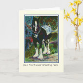  fijn Wenskaart - Shire Horse Kaart (Gele Bloem)